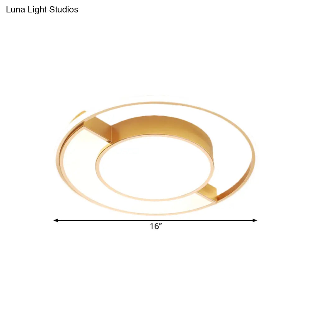 Nordic Led Gold Acrylic Flushmount Ceiling Lights – Semicircle And Round Design
