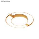 Nordic Led Gold Acrylic Flushmount Ceiling Lights – Semicircle And Round Design
