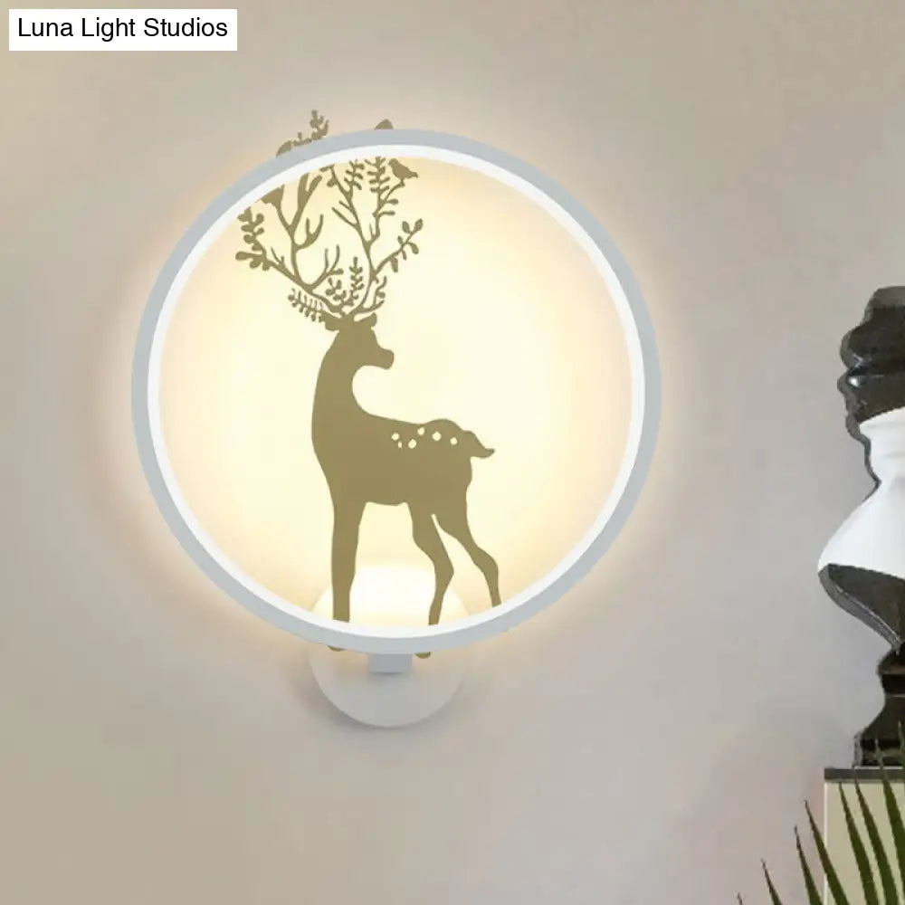 Nordic Led Gold Deer Wall Lamp With Glowing Hook - Stylish Aluminum Mural Light Fixture