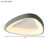 Nordic Led Grey Triangle Ceiling Fixture In White/Warm/Natural Light Flush Mount Acrylic Shade