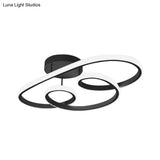 Nordic Led Twisted Frame Acrylic Semi Flush Ceiling Light - Black