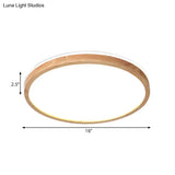 Nordic Led Wood Circle Ceiling Lamp With Acrylic Shade - Flush Mount Recessed Lighting Warm/White