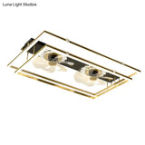 Nordic Light Luxury Fan Living Room Square Ceiling Lamp Simple Dining Room Bedroom Lamp Ceiling