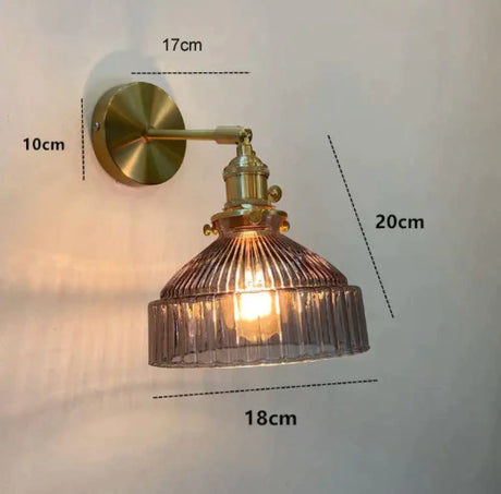 Nordic Literature And Art Fresh Bedroom Glass Brass Copper Wall Lamp Gray / No light source Copper Wall Lamps