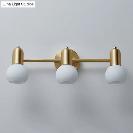 Nordic Luxury Metal Vanity Mirror Lights - Down Lighting Bath With Glass Shade