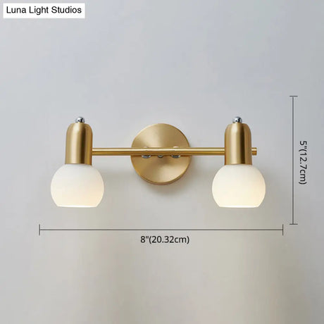 Nordic Luxury Metal Vanity Mirror Lights - Down Lighting Bath With Glass Shade