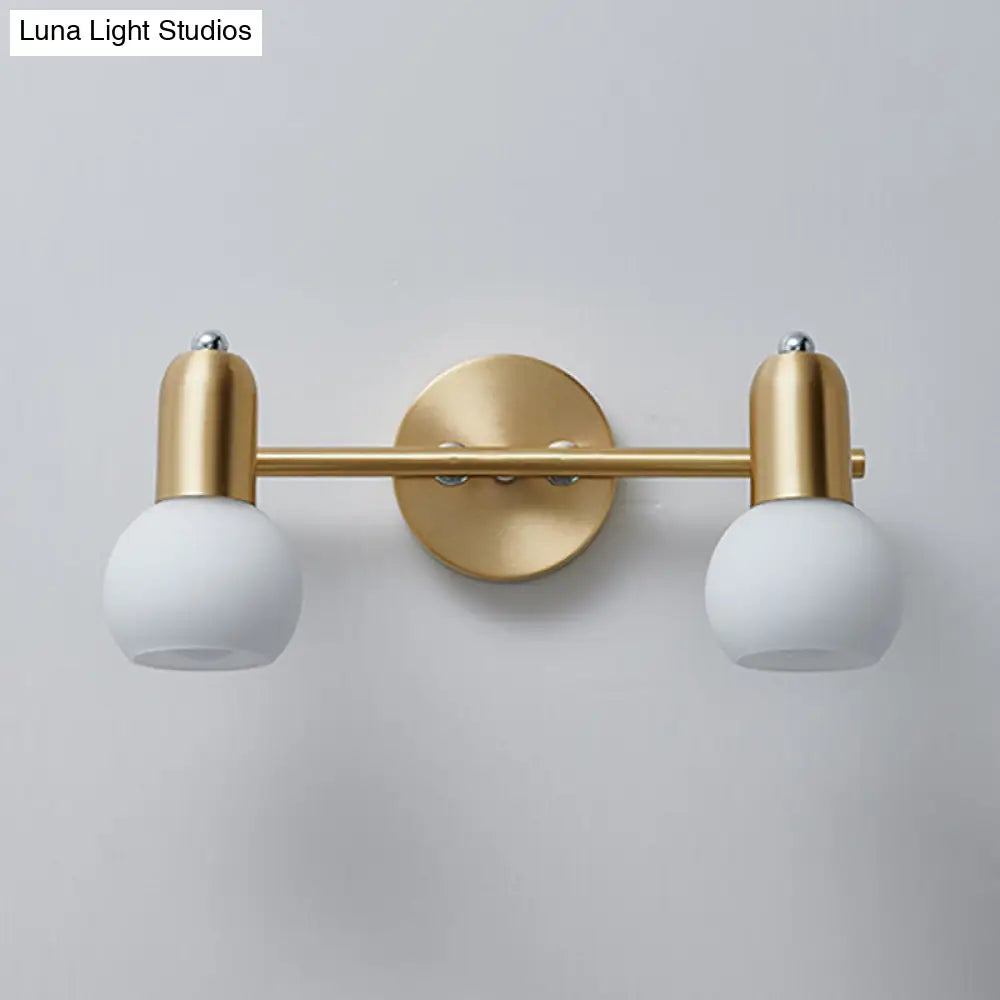 Nordic Luxury Metal Vanity Mirror Lights - Down Lighting Bath With Glass Shade