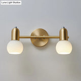 Nordic Luxury Metal Vanity Mirror Lights - Down Lighting Bath With Glass Shade