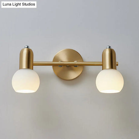 Nordic Luxury Metal Vanity Mirror Lights - Down Lighting Bath With Glass Shade