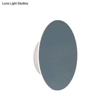 Nordic Macaron Colored Wall Sconce For Stair Foyer In Round Metal Design