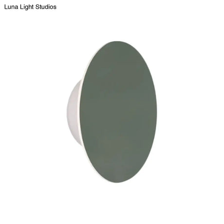 Nordic Macaron Colored Wall Sconce For Stair Foyer In Round Metal Design