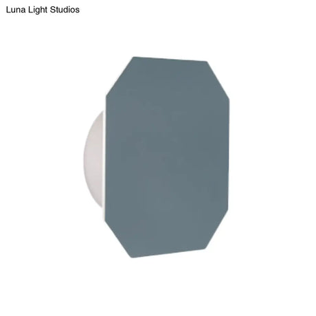 Nordic Macaron Colored Wall Sconce For Stair Foyer In Round Metal Design