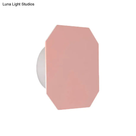 Nordic Macaron Colored Wall Sconce For Stair Foyer In Round Metal Design