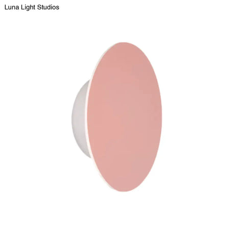 Nordic Macaron Colored Wall Sconce For Stair Foyer In Round Metal Design