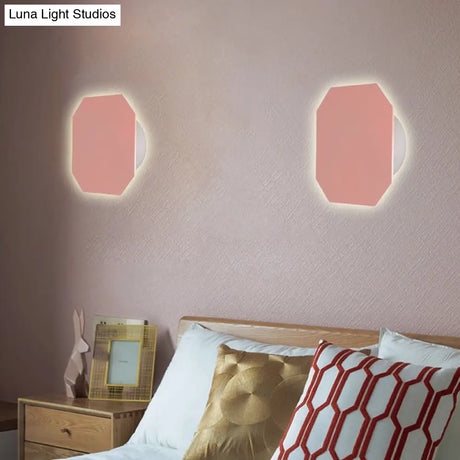 Nordic Macaron Colored Wall Sconce For Stair Foyer In Round Metal Design