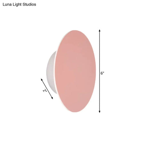 Nordic Macaron Colored Wall Sconce For Stair Foyer In Round Metal Design