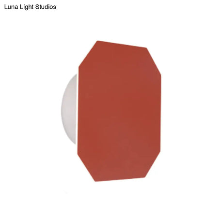 Nordic Macaron Colored Wall Sconce For Stair Foyer In Round Metal Design