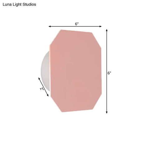 Nordic Macaron Colored Wall Sconce For Stair Foyer In Round Metal Design