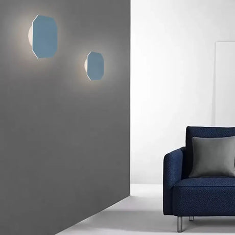 Nordic Macaron Colored Wall Sconce For Stair Foyer In Round Metal Design Light Blue / B