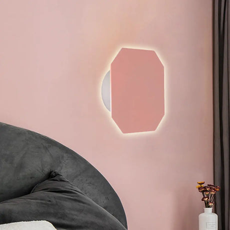 Nordic Macaron Colored Wall Sconce For Stair Foyer In Round Metal Design Pink / B