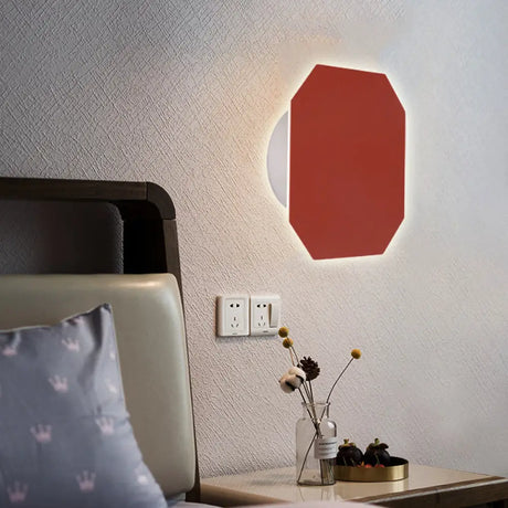 Nordic Macaron Colored Wall Sconce For Stair Foyer In Round Metal Design Red / B