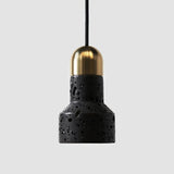 Nordic Marble Pendant Light Fixture with Flashlight Inspired Design Black / A
