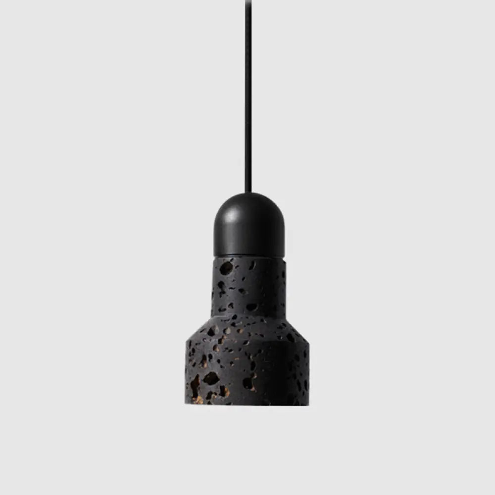 Nordic Marble Pendant Light Fixture with Flashlight Inspired Design Black / B