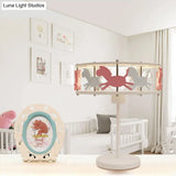 Nordic Merry-Go-Round Table Lamp For Girls Bedroom - Metal Plug-In Light
