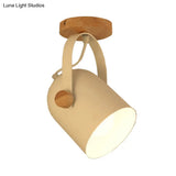 Nordic Metal 1 - Light White Ceiling Fixture - Small Elongated Dome Semi Mount Lighting With