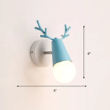 Nordic Metal Adjustable Wall Mount Vanity Light For Bedrooms With Deer Design 1 / Blue
