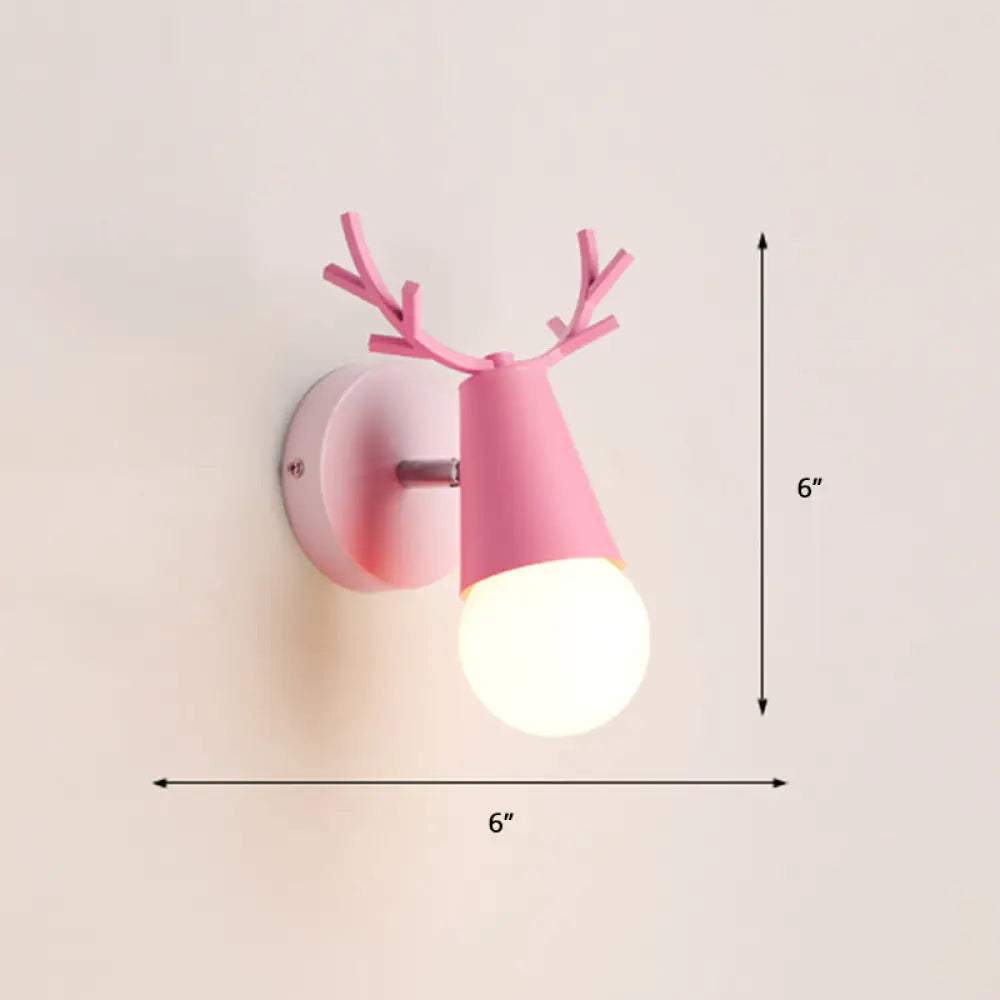 Nordic Metal Adjustable Wall Mount Vanity Light For Bedrooms With Deer Design 1 / Pink
