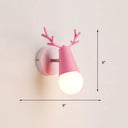 Nordic Metal Adjustable Wall Mount Vanity Light For Bedrooms With Deer Design 1 / Pink