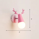 Nordic Metal Adjustable Wall Mount Vanity Light For Bedrooms With Deer Design 1 / Pink