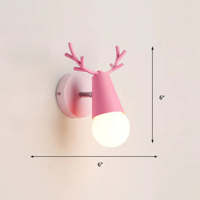 Nordic Metal Adjustable Wall Mount Vanity Light For Bedrooms With Deer Design 1 / Pink