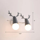 Nordic Metal Adjustable Wall Mount Vanity Light For Bedrooms With Deer Design 2 / Grey