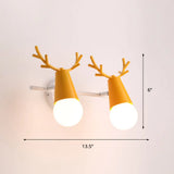 Nordic Metal Adjustable Wall Mount Vanity Light For Bedrooms With Deer Design 2 / Yellow