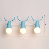 Nordic Metal Adjustable Wall Mount Vanity Light For Bedrooms With Deer Design 3 / Blue