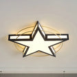 Nordic Metal Black/Grey Flush Mount Light With Acrylic Diffuser – Star/Triangle Design Black / 20.5’