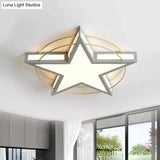 Nordic Metal Black/Grey Flush Mount Light With Acrylic Diffuser – Star/Triangle Design