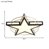 Nordic Metal Black/Grey Flush Mount Light With Acrylic Diffuser – Star/Triangle Design