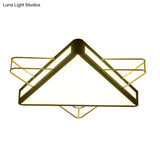 Nordic Metal Black/Grey Flush Mount Light With Acrylic Diffuser – Star/Triangle Design