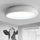 Nordic Metal Black/White Circular Flush Mount Ceiling Light - Warm/White Led Bedroom Fixture With