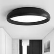 Nordic Metal Black/White Circular Flush Mount Ceiling Light - Warm/White Led Bedroom Fixture With