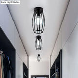 Nordic Metal Ceiling Mount Lamp | Oval Flush Light 1 Corridor Lighting -