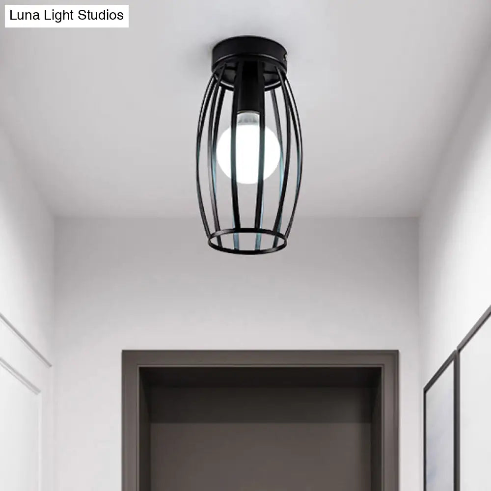 Nordic Metal Ceiling Mount Lamp | Oval Flush Light 1 Corridor Lighting -