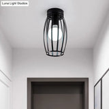 Nordic Metal Ceiling Mount Lamp | Oval Flush Light 1 Corridor Lighting -