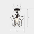 Nordic Metal Ceiling Mounted Lamp - Geometric Semi Flush Light For Corridor Black / A
