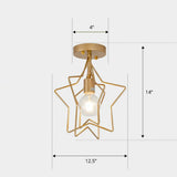 Nordic Metal Ceiling Mounted Lamp - Geometric Semi Flush Light For Corridor Gold / A