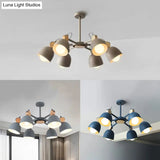 Nordic Metal Chandelier With 6 Rotatable Heads For Nursing Room