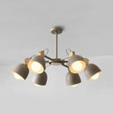 Nordic Metal Chandelier With 6 Rotatable Heads For Nursing Room Khaki